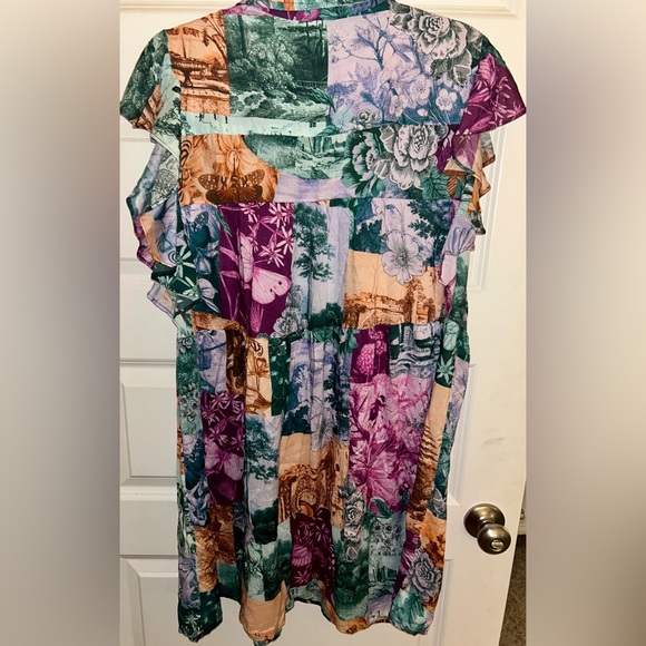 NWT Anthropologie Multicolor Floral Patchwork Dress Size Large - Picture 8 of 8